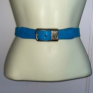 Vtg NWT‎ Anne Klein for Calderon teal blue elastic belt